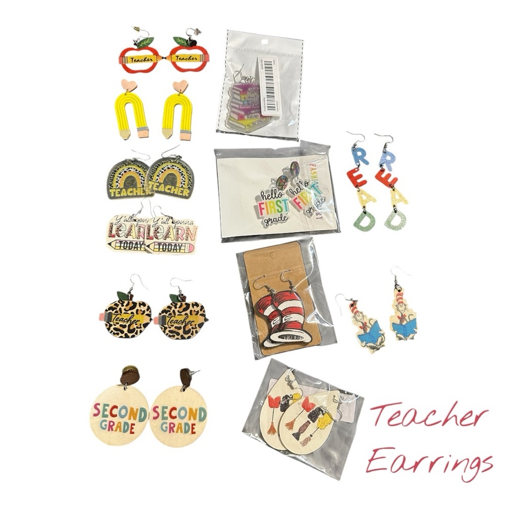 Colorful Teacher Earrings Set for Teachers.
